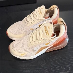 Nike Air Max 270 Beige and Orange Sneakers